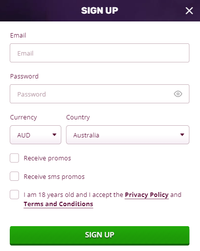 PlayAmo Casino Sign Up